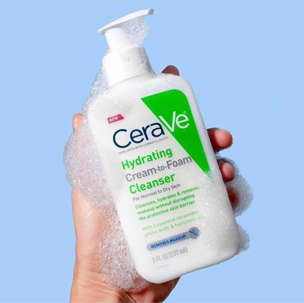 CeraVe Hydrating Cream-to-Foam Cleanser 236ml - Image 2