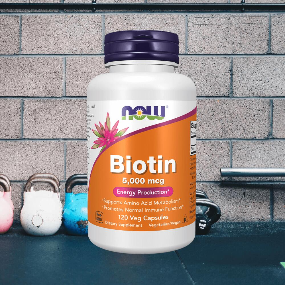 Now Biotin 5,000 mcg Veg Capsules - Image 4