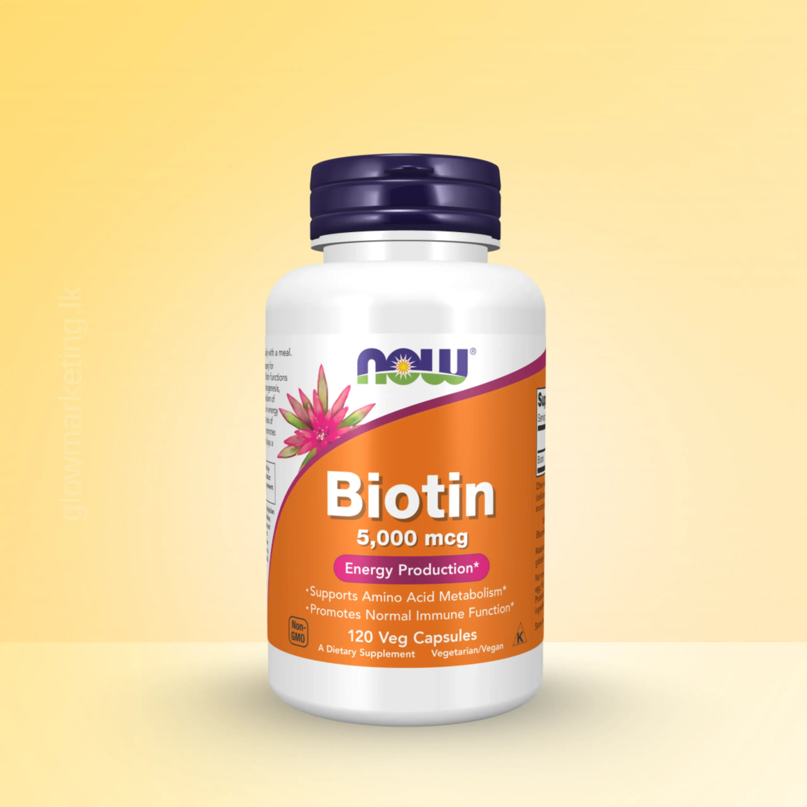 Now Biotin 5,000 mcg Veg Capsules - Image 3